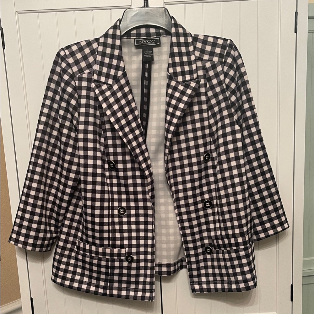 NYC Classic Black and White Gingham Blazer